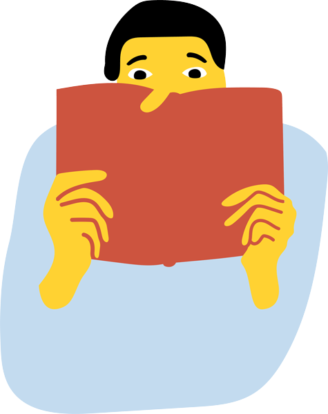 Illustration d'une ppersonne tenant un livre